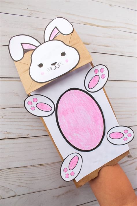 Free Printable Paper Bag Bunny Puppet Templates